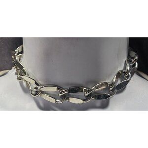 Chunky Silver/Gold Tone Chain Choker Necklace